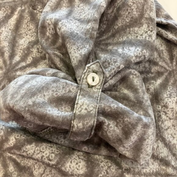 Carve Designs Green Leaf Print Blouse Womens XL Organic Cotton Gauze Lagenlook - Picture 6 of 9